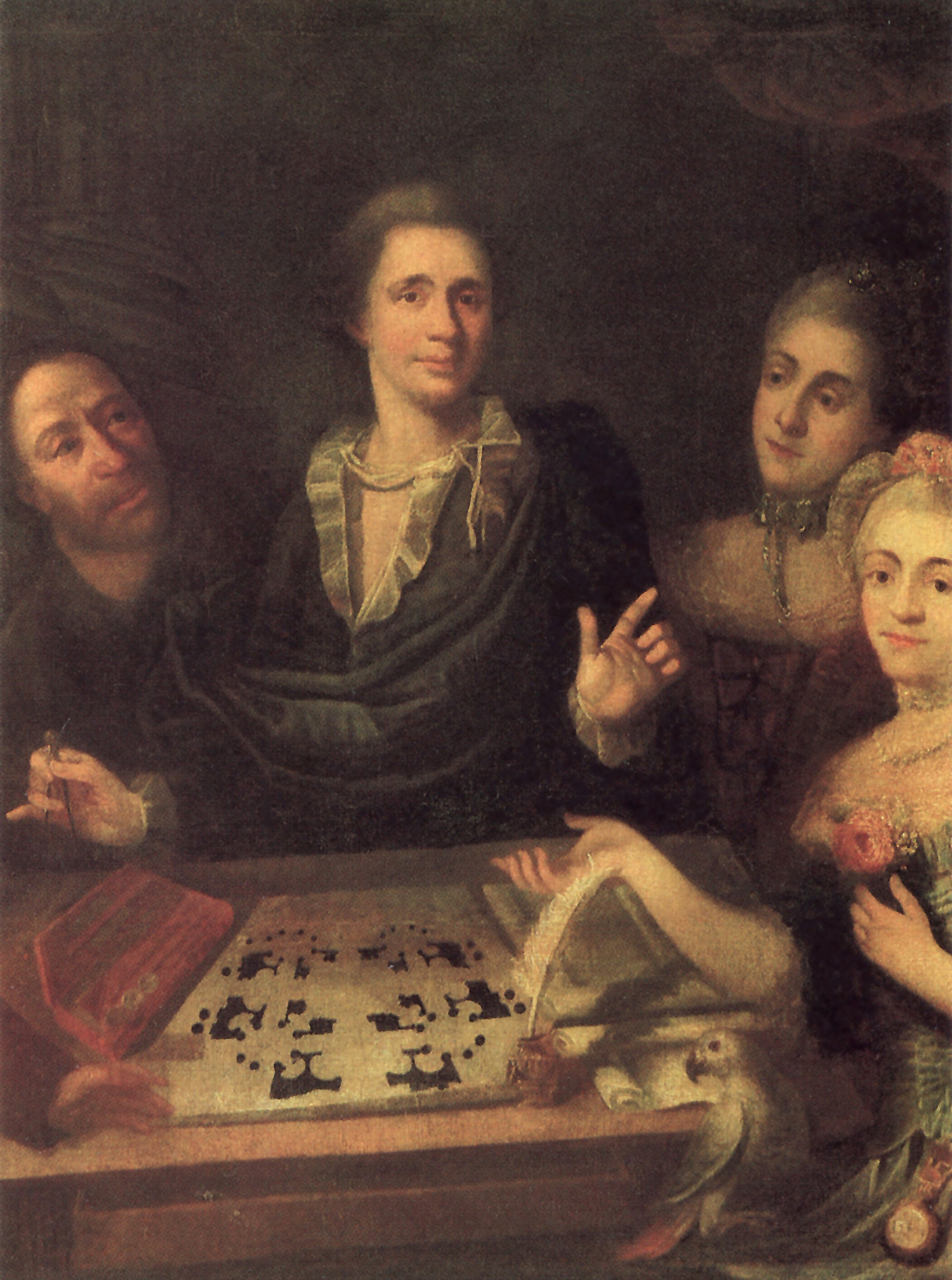 Vasily Bazhenov at the centre of a family portrait by I. Nekrasov
